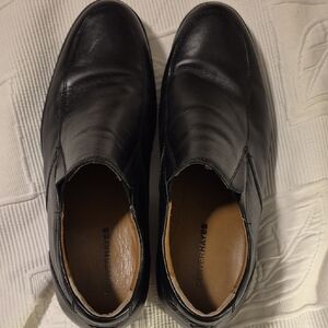 Denver Hayes Black Leather Slip-On Dress Loafers